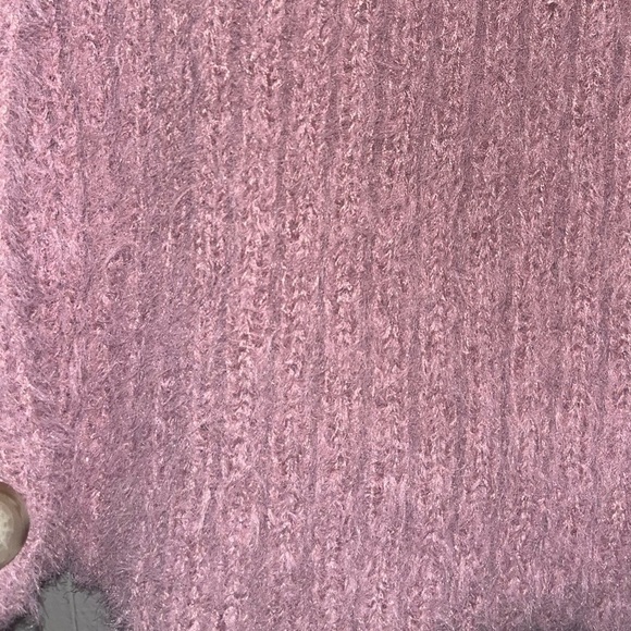 Fuzzy pink button up sweater - Picture 4 of 4